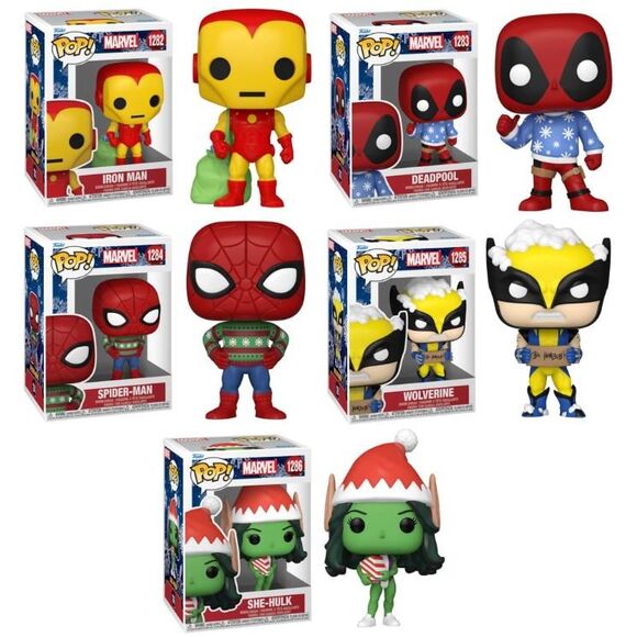 Marvel Holiday Funko Pop! Complete Set (5) - Picture 1 of 1